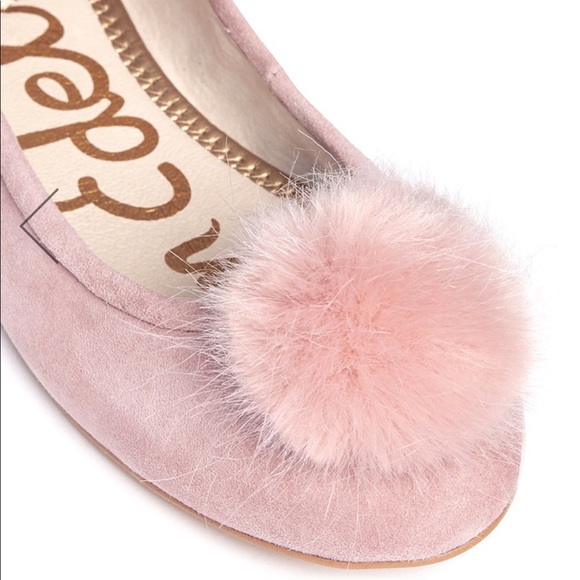 Farina Pompom Suede Ballerina Flats - Picture 4 of 8